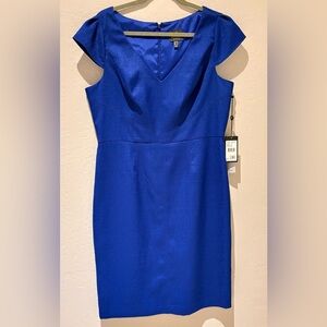 Adrianna Papell Cobalt Blue Midi Sheath Dress